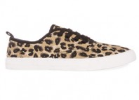 raw edge animal print canvas shoes