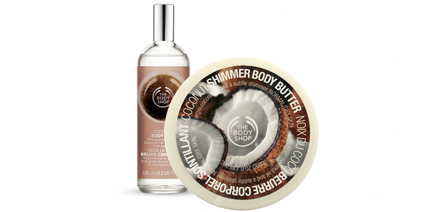 the body shop coconut body butter shimmer body spray ajmakeup