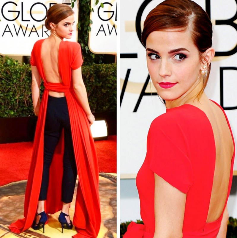 emma watson golden globes dior dress 2014