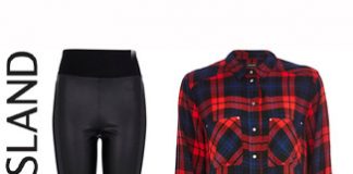 river island oversized check shirt leather look motorcycle leggings