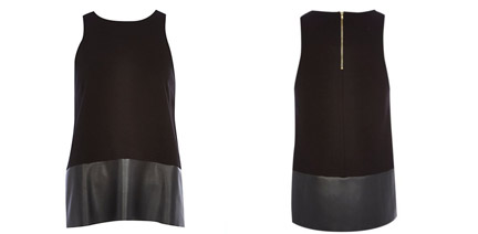 river island leather look panel sleeveless tunic