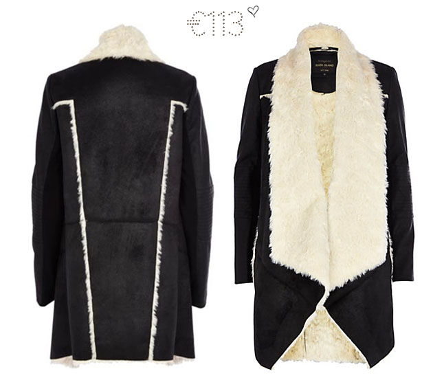 river island waterfall jacket faux fur