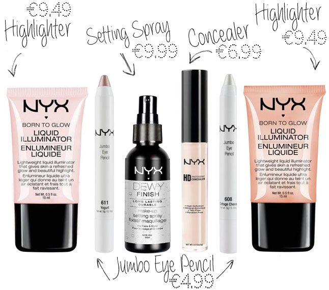 NYX Makeup Highlighter Concealer Setting Spray, Jumbo Eye Pencil