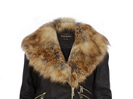 river island faux fur collar biker jacket