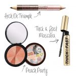 soap and glory arch de triumph brow pencil thick and fast mascara peach party