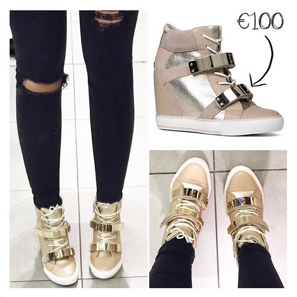 aldo wedge trainer nude gold haerani