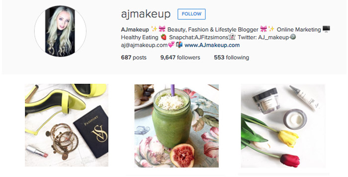 ajmakeup instagram