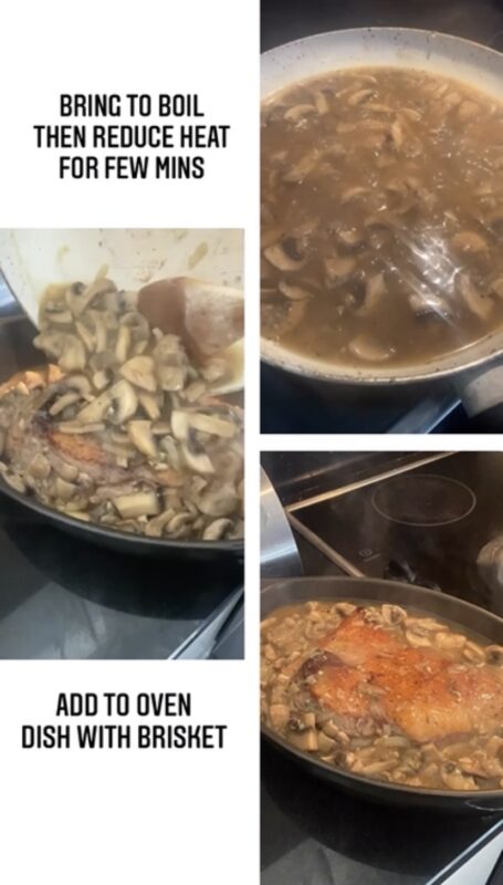 Slow cooked Brisket and Mushroom Gravy